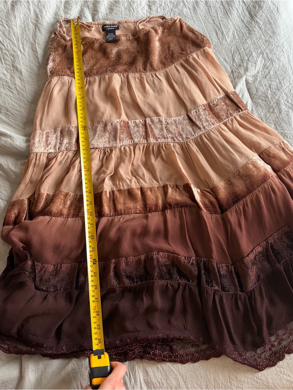 Vintage GUESS Jeans Authentic tiered maxi skirt 🤎 - Picture 3 of 8